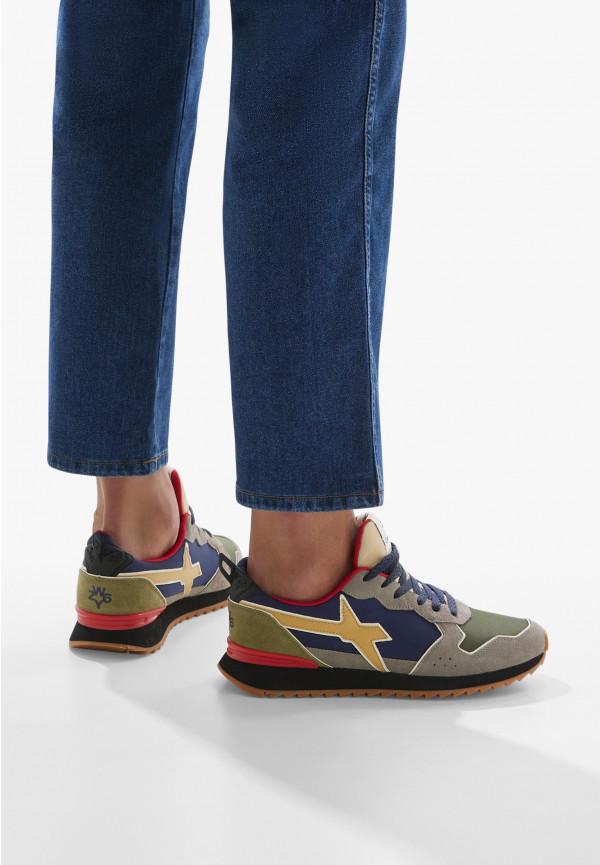 W6yz Sneakers in tessuto tecnico e suede Grigio-Blu -JET-M Italia