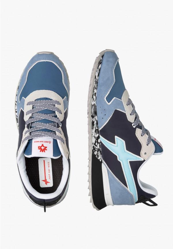W6yz Sneakers in tessuto tecnico e suede Celeste -JET-M In Linea