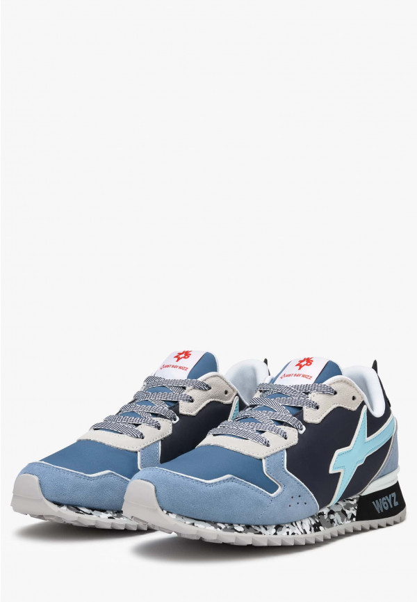 W6yz Sneakers in tessuto tecnico e suede Celeste -JET-M In Linea