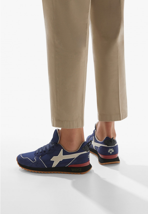 W6yz Sneakers in tessuto tecnico e suede Navy -JET-M Nuovo