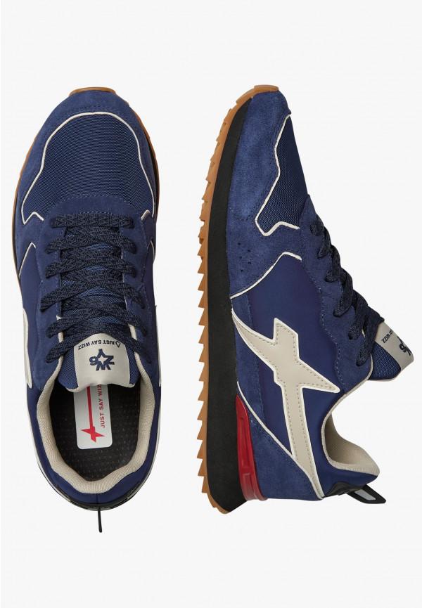 W6yz Sneakers in tessuto tecnico e suede Navy -JET-M Nuovo