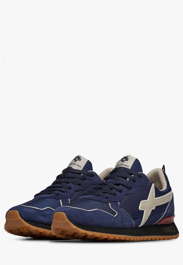 W6yz Sneakers in tessuto tecnico e suede Navy -JET-M Nuovo