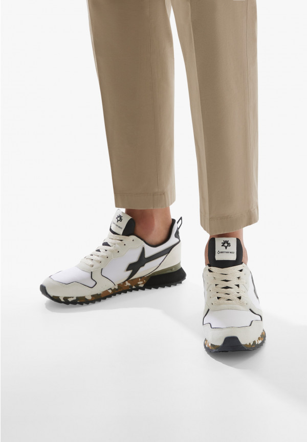 W6yz Sneakers in tessuto tecnico e suede Beige-Nero -JET-M Limitato a 3 giorni