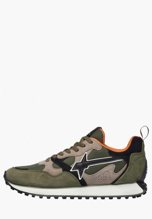 W6yz Sneakers in suede e tessuto tecnico Militare -LOOP-M Promozione