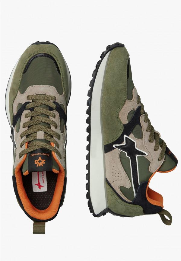 W6yz Sneakers in suede e tessuto tecnico Militare -LOOP-M Promozione