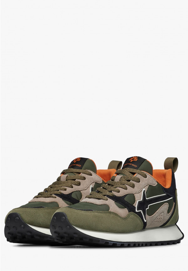 W6yz Sneakers in suede e tessuto tecnico Militare -LOOP-M Promozione