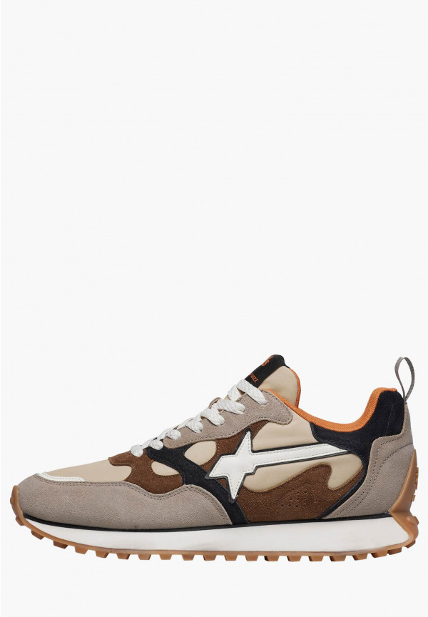 W6yz Sneakers in suede e tessuto tecnico Tortora -LOOP-M Spedizione Gratuita