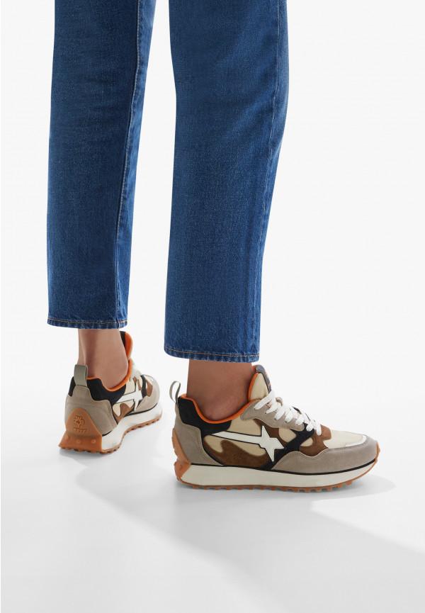 W6yz Sneakers in suede e tessuto tecnico Tortora -LOOP-M Spedizione Gratuita