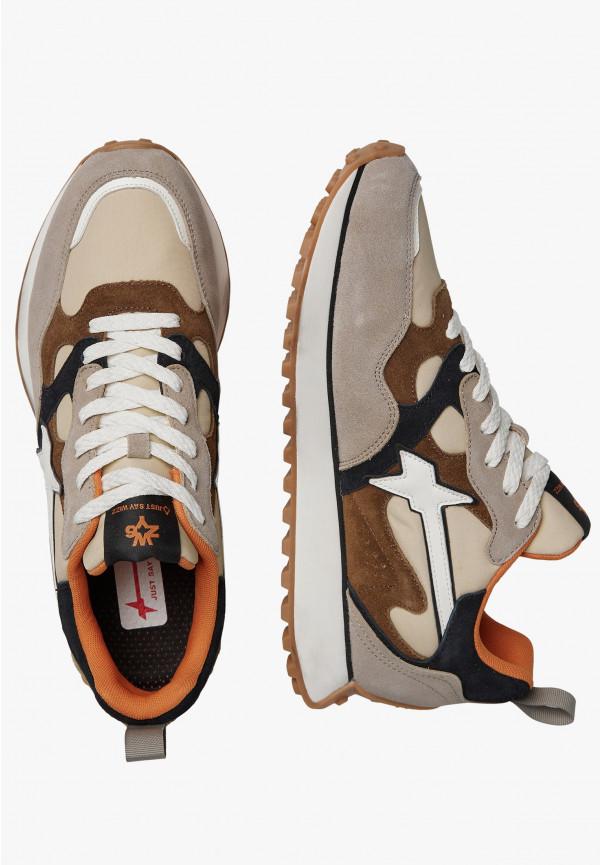 W6yz Sneakers in suede e tessuto tecnico Tortora -LOOP-M Spedizione Gratuita