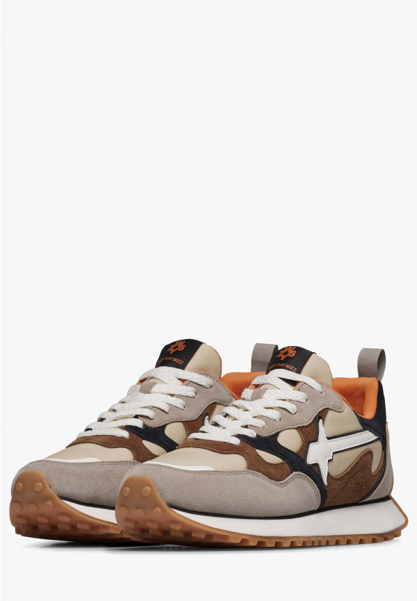 W6yz Sneakers in suede e tessuto tecnico Tortora -LOOP-M Spedizione Gratuita