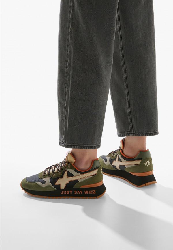 W6yz Sneakers in suede e tessuto tecnico Militare -YAK-M Qualità Garantita