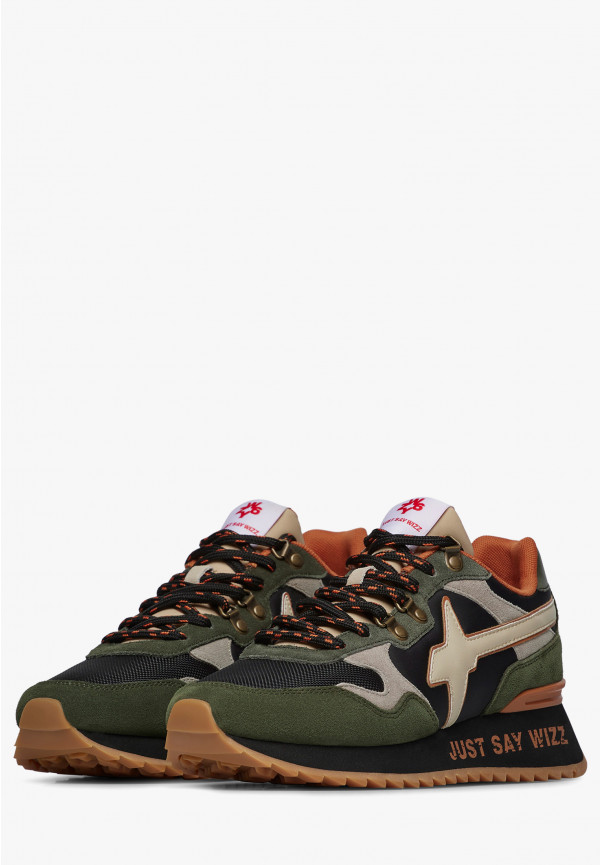 W6yz Sneakers in suede e tessuto tecnico Militare -YAK-M Qualità Garantita