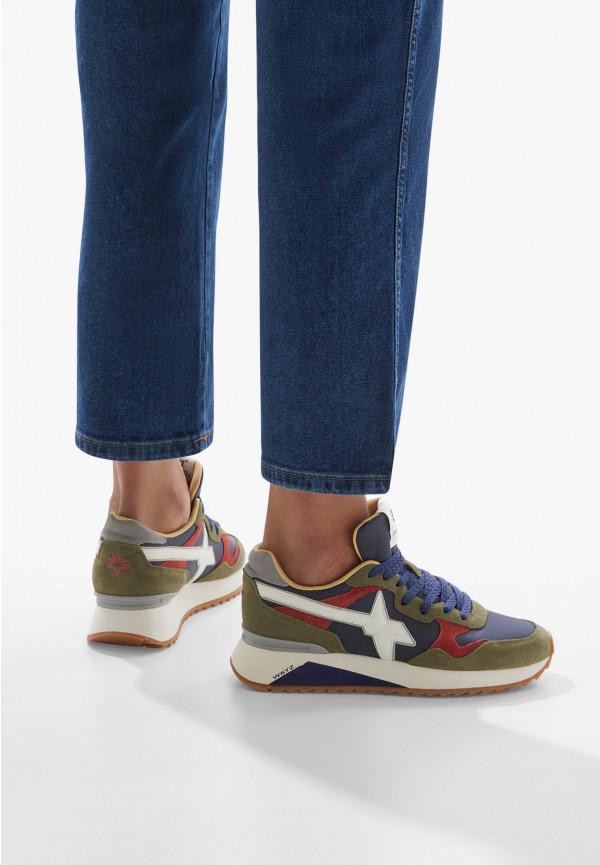 W6yz Sneakers in tessuto tecnico e suede Blu scuro -YAK-M Promozione Limitata