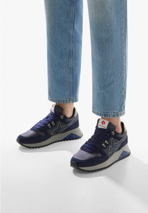 W6yz Sneakers in tessuto tecnico e suede Blu -YAK-M Shopping Online