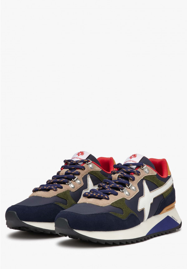 W6yz Sneakers in tessuto tecnico e suede Navy -YAK-M Sottocosto