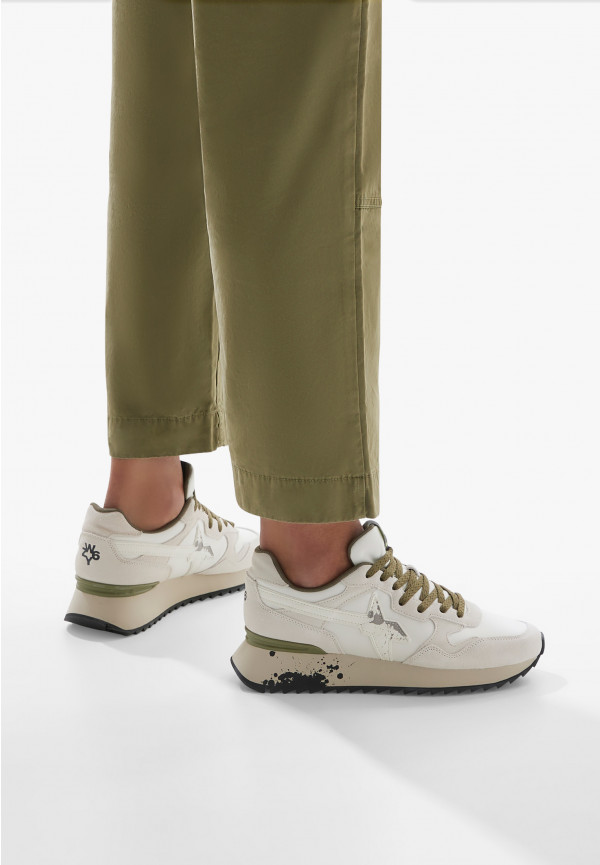 W6yz Sneakers in tessuto tecnico e suede Bianco -YAK-M Novità