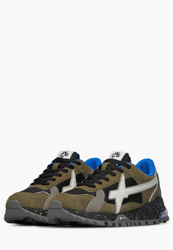 W6yz Sneakers in suede e tessuto tecnico Militare -BREEZE 3-M Offerta