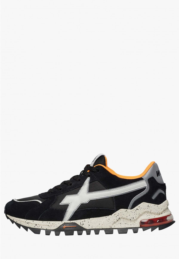W6yz Sneakers in suede e tessuto tecnico Bianco-Nero -BREEZE 3-M Economico