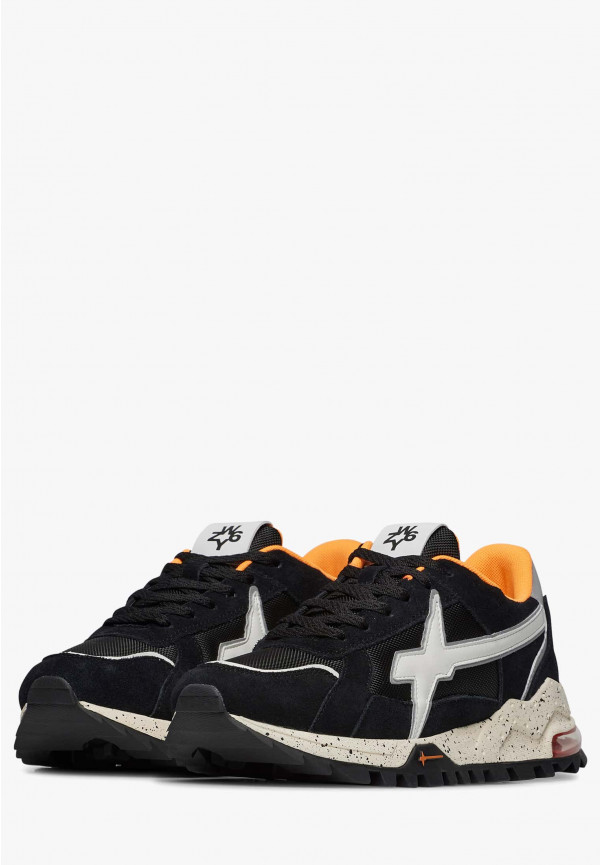 W6yz Sneakers in suede e tessuto tecnico Bianco-Nero -BREEZE 3-M Economico