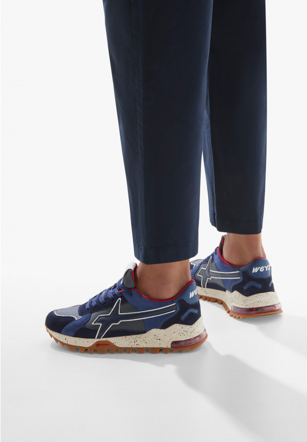 W6yz Sneakers in suede e tessuto tecnico Navy -BREEZE 3-M Online