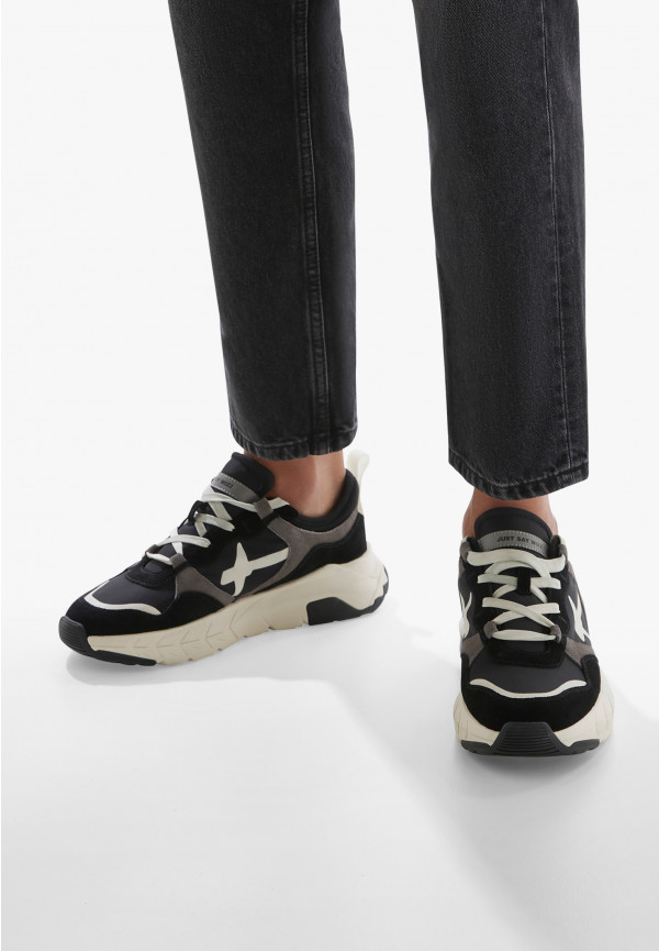 W6yz Sneakers in suede e tessuto tecnico Nero -NEXT-M In Vendita
