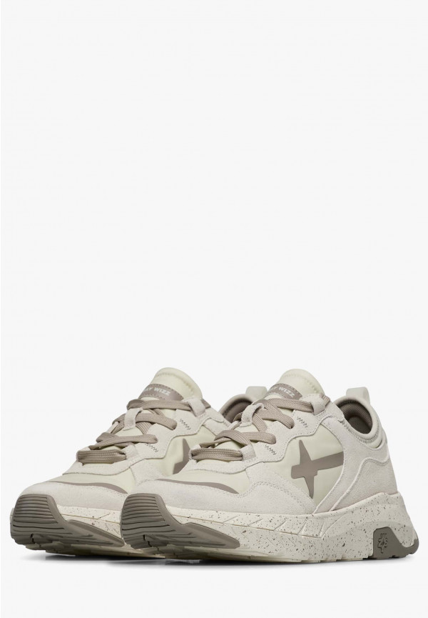 W6yz Sneakers in suede e tessuto tecnico Bianco panna -NEXT-M Offerte