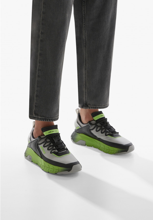 W6yz Sneakers in ecopelle e tessuto tecnico Grigio -WILL-M Vendita Economica