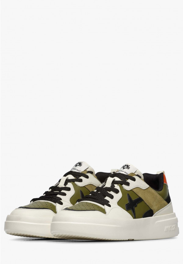 W6yz Sneakers in ecopelle e suede Militare -BOND 2-M Saldi Di Fabbrica
