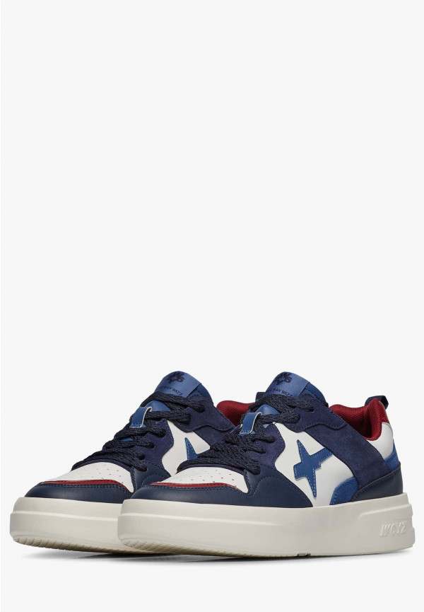 W6yz Sneakers in ecopelle e suede Bianco-Blu -BOND 2-M I Più Venduti