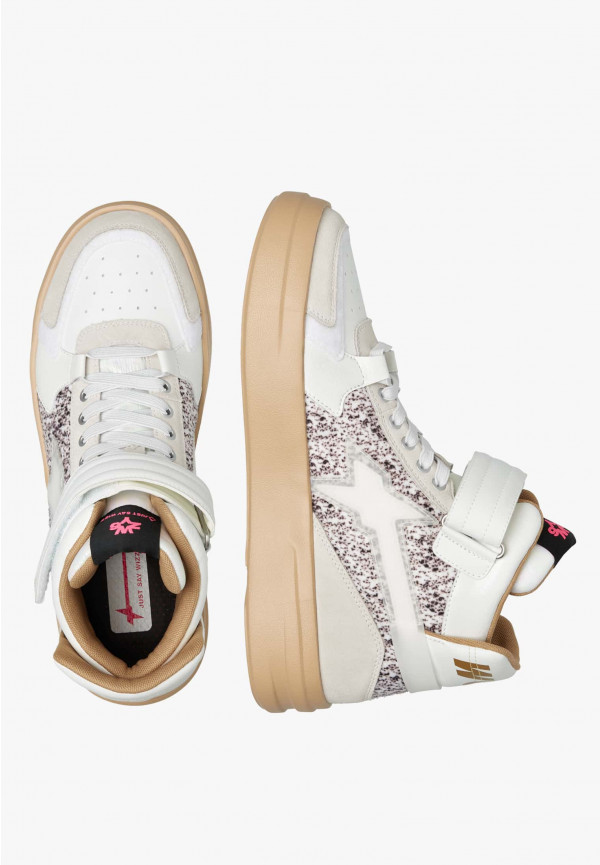 W6yz Sneakers alla caviglia in pelle e suede Bianco -Q-UNI Nuova