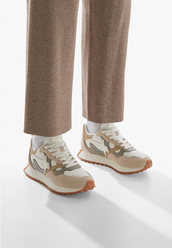 W6yz Sneakers in suede e tessuto tecnico Bianco panna -LOOP-W 2025