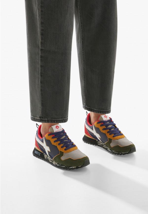 W6yz Sneakers in tessuto tecnico e suede Verde oliva -JET-M Italia