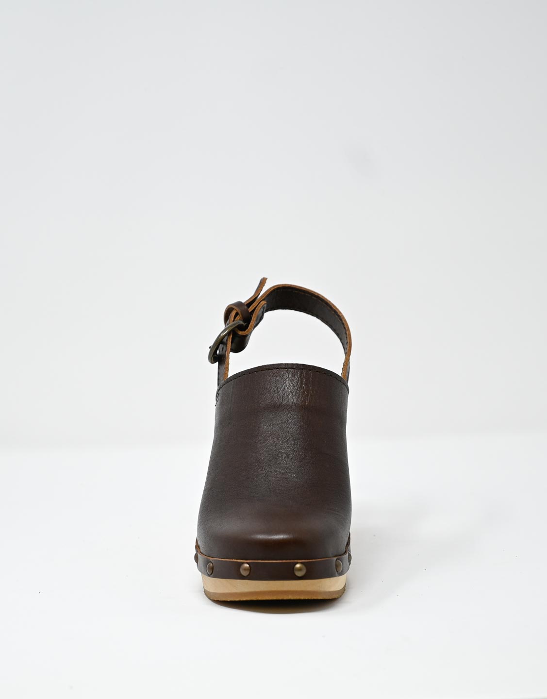 Wally Walker zoccolo in pelle dark chestnut Olandflex by astorflex Sottocosto
