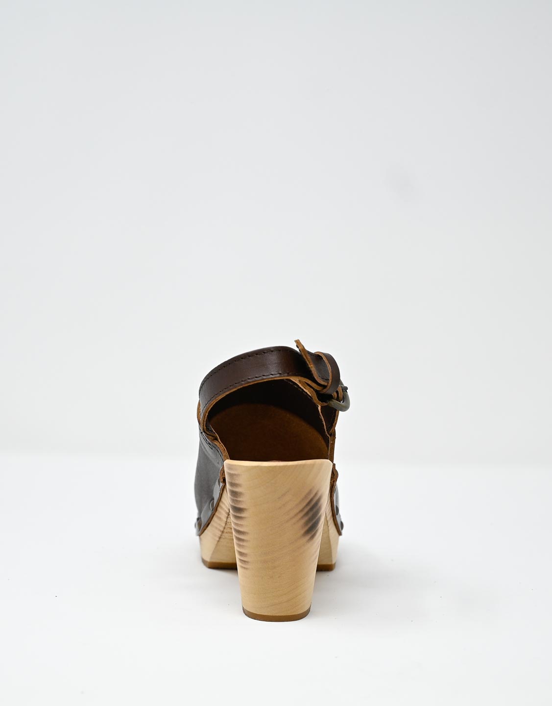 Wally Walker zoccolo in pelle dark chestnut Olandflex by astorflex Sottocosto