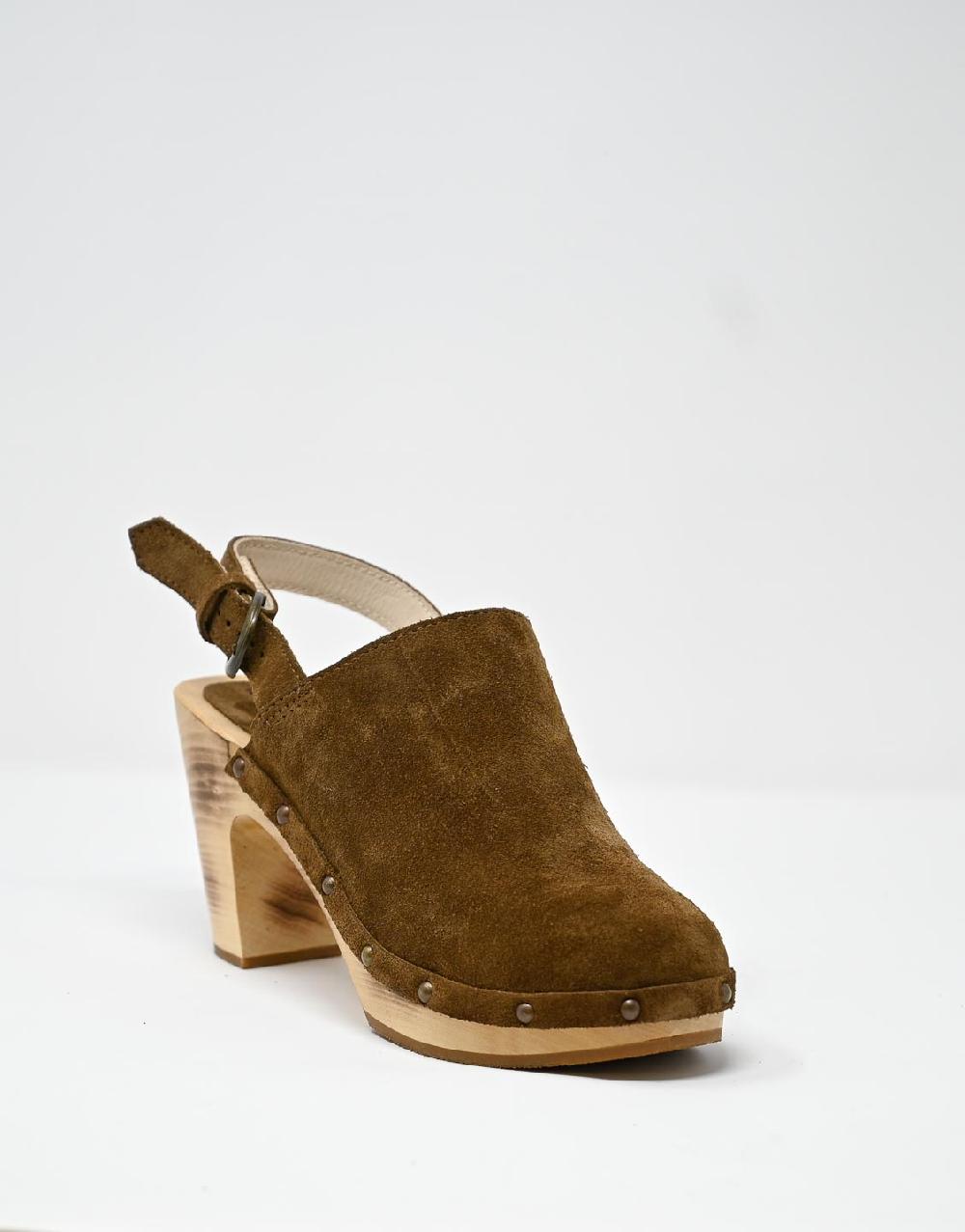 Wally Walker zoccolo in pelle scamosciata dark chestnut Olandflex by astorflex Novità