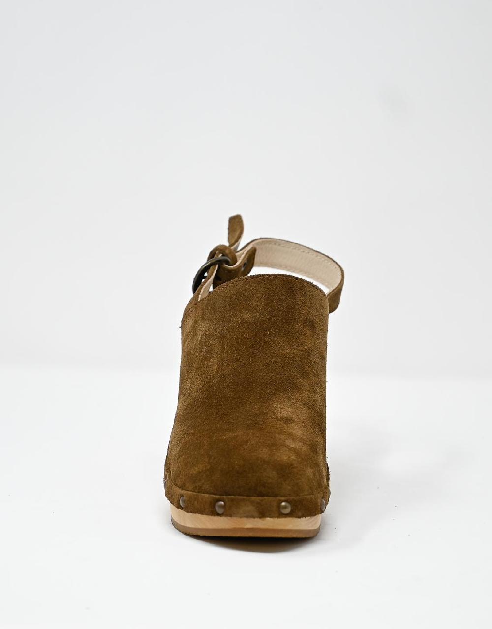 Wally Walker zoccolo in pelle scamosciata dark chestnut Olandflex by astorflex Novità