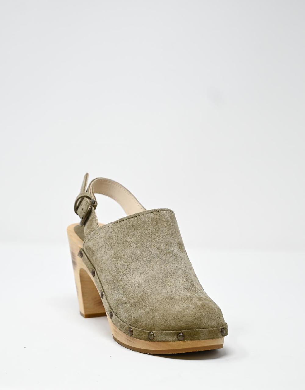 Wally Walker zoccolo in pelle scamosciata stone Olandflex by astorflex Italy