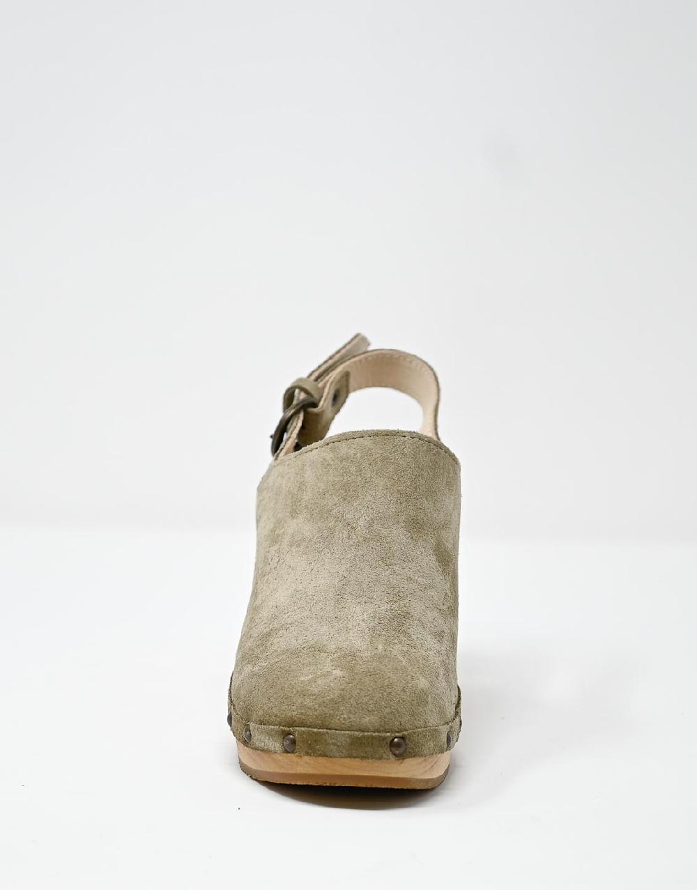 Wally Walker zoccolo in pelle scamosciata stone Olandflex by astorflex Italy