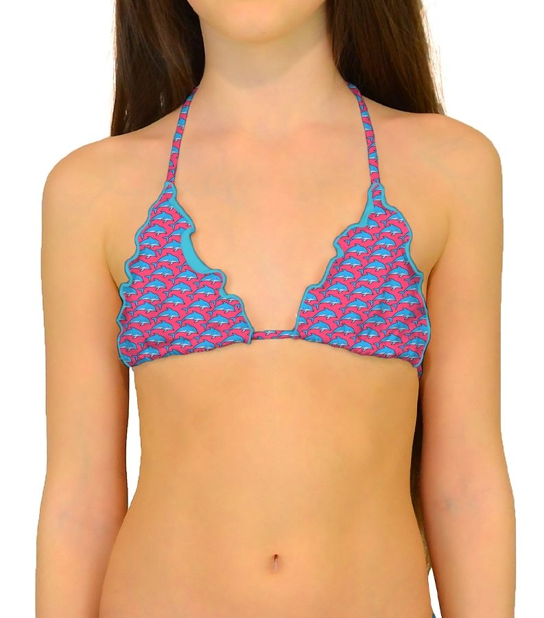 Zeybra TRIANGOLO BAMBINA ARRICCIATO DELFINI PINK In Vendita