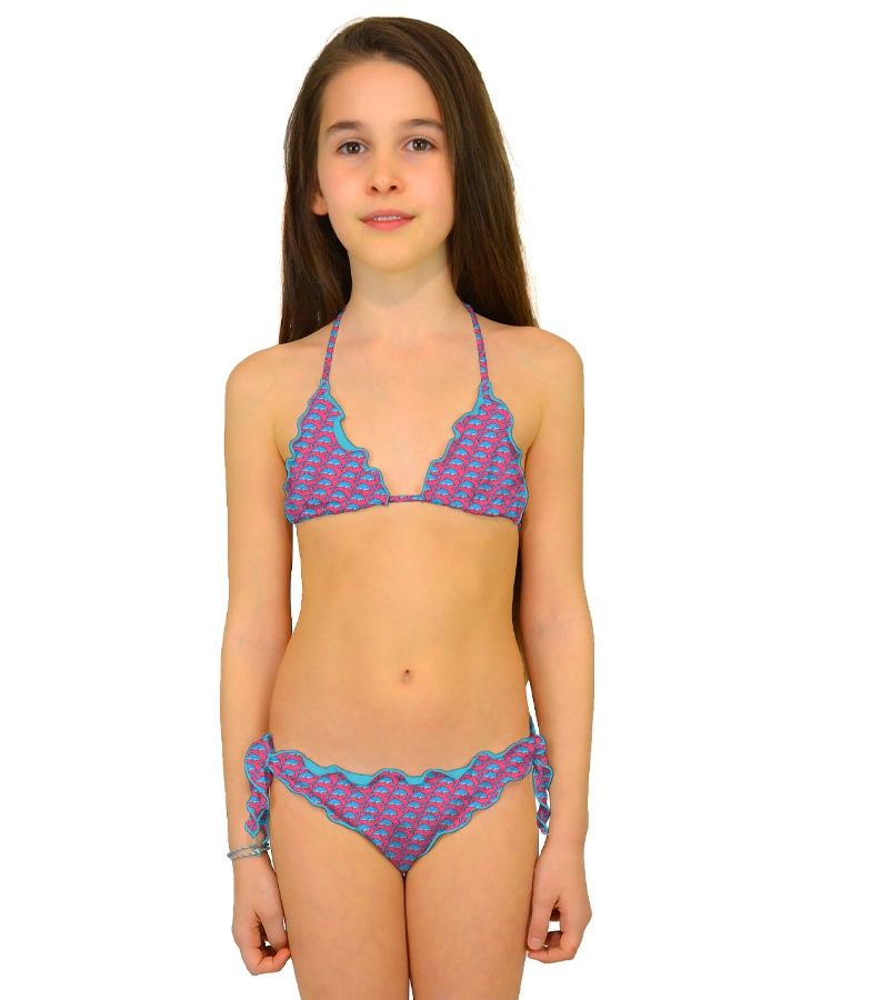 Zeybra TRIANGOLO BAMBINA ARRICCIATO DELFINI PINK In Vendita