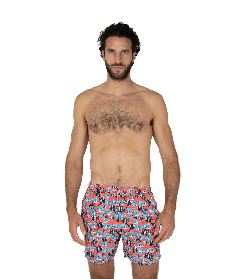 Zeybra COSTUME UOMO PESCI RECYCLED CORALLO FLUO Presa