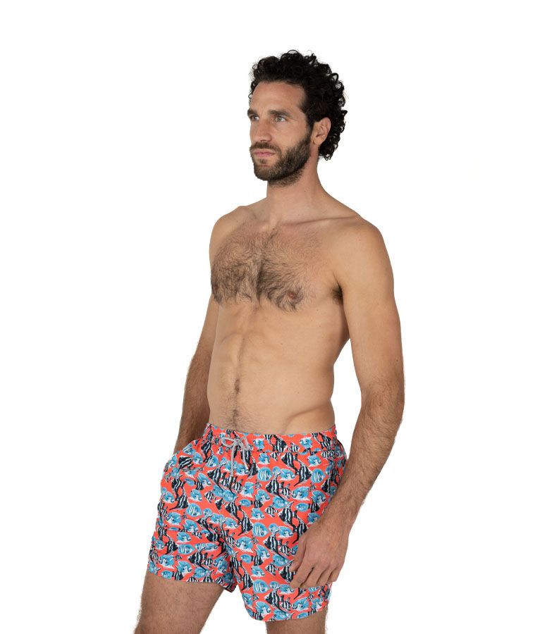 Zeybra COSTUME UOMO PESCI RECYCLED CORALLO FLUO Presa