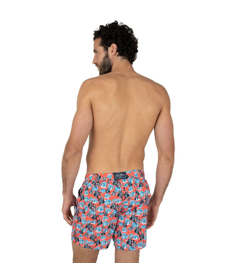 Zeybra COSTUME UOMO PESCI RECYCLED CORALLO FLUO Presa