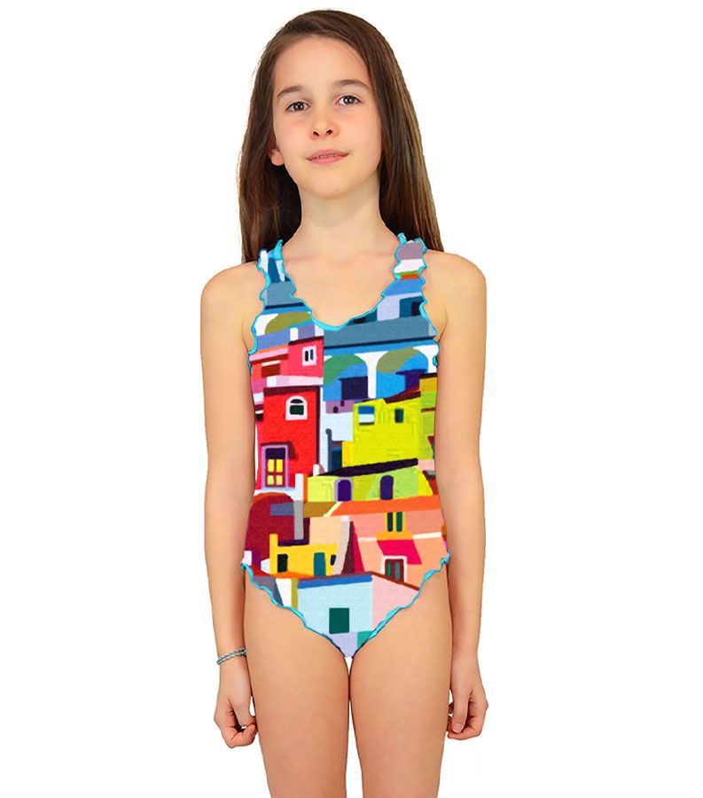 Zeybra COSTUME INTERO BAMBINA AMALFI GIALLO In Saldo