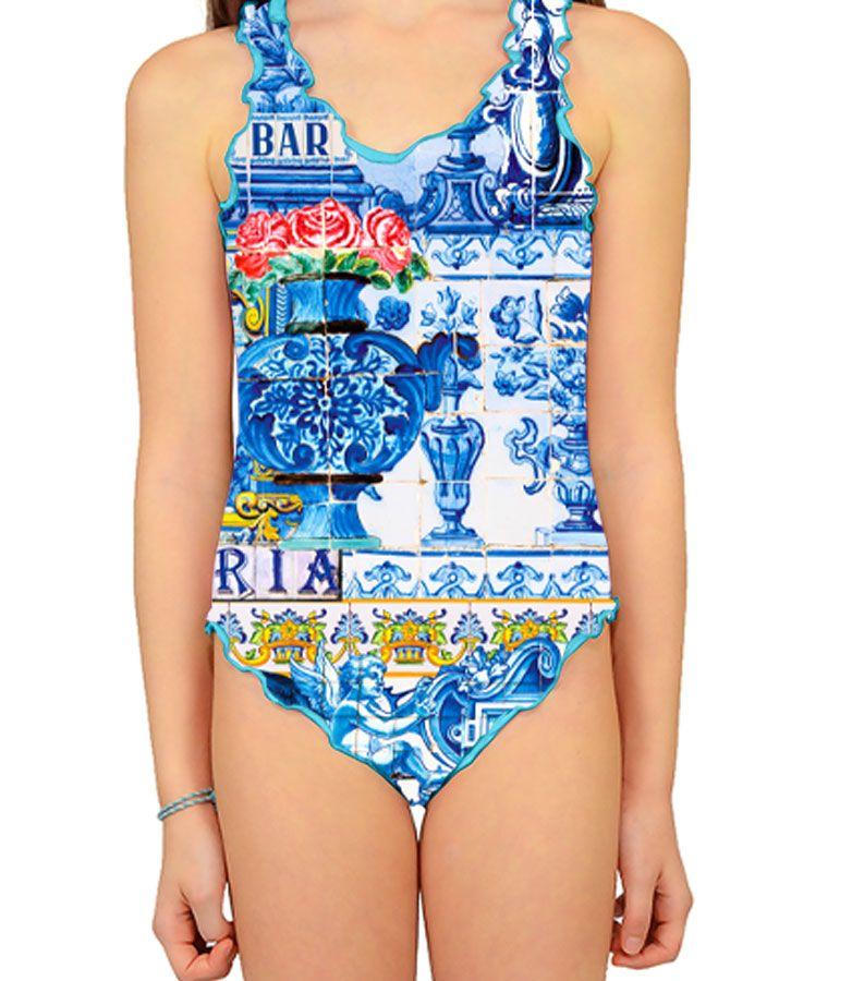 Zeybra COSTUME INTERO BAMBINA CERAMICA BIANCO Moda