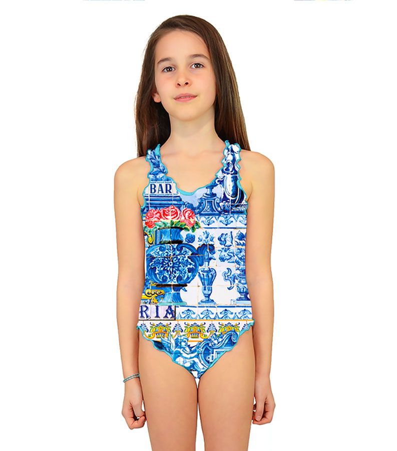 Zeybra COSTUME INTERO BAMBINA CERAMICA BIANCO Moda