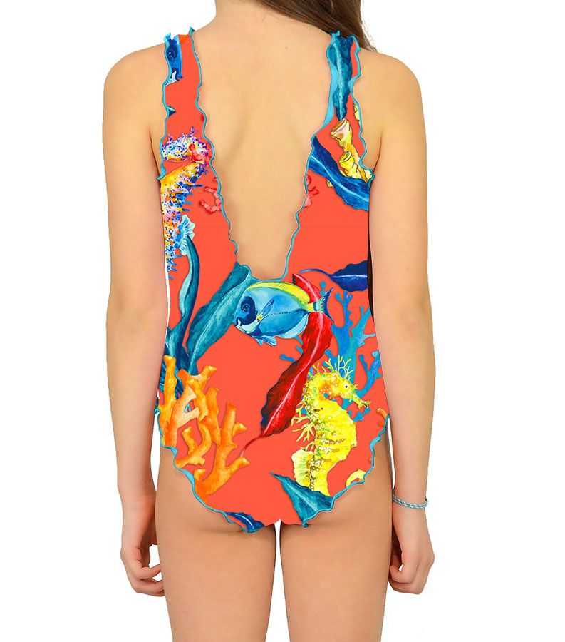 Zeybra COSTUME INTERO BAMBINA CORALLI ORANGE 2025