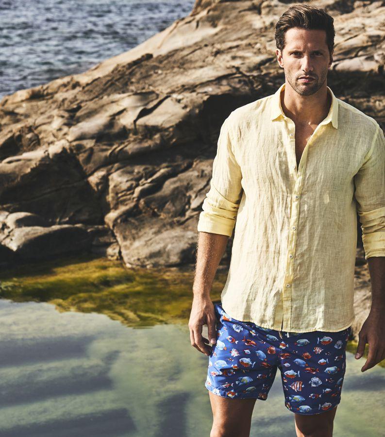 Zeybra CAMICIA UOMO LINO YELLOW Qualità