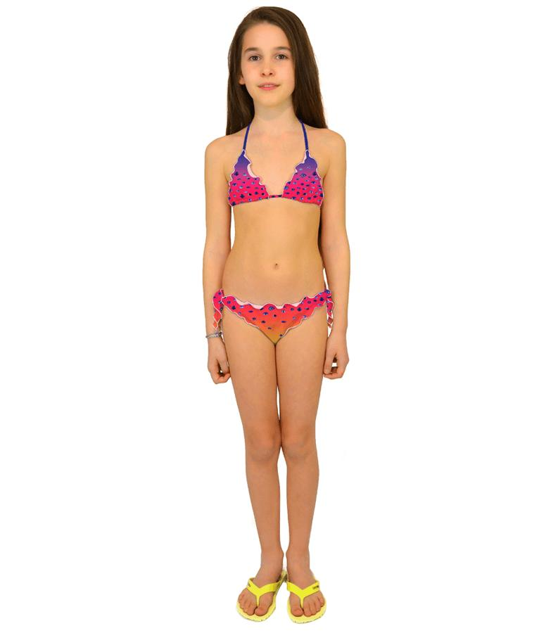 Zeybra TRIANGOLO BAMBINA PESCI SFUMATO CORALLO FLUO In Vendita