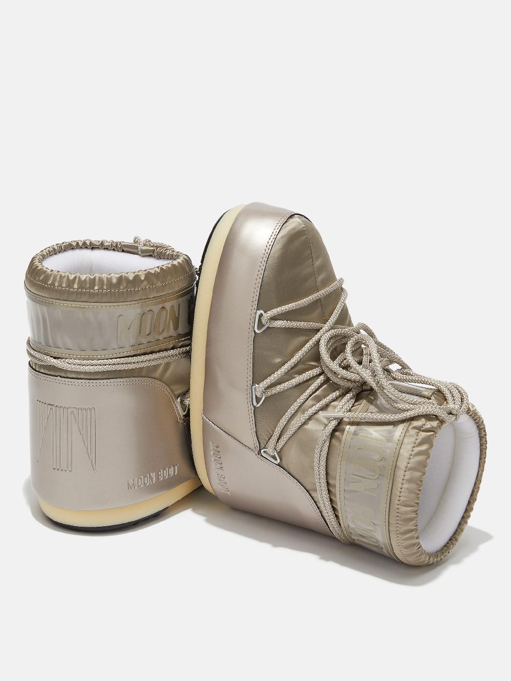 Moon Boot ICON LOW GLANCE PLATINO IN RASO Qualità